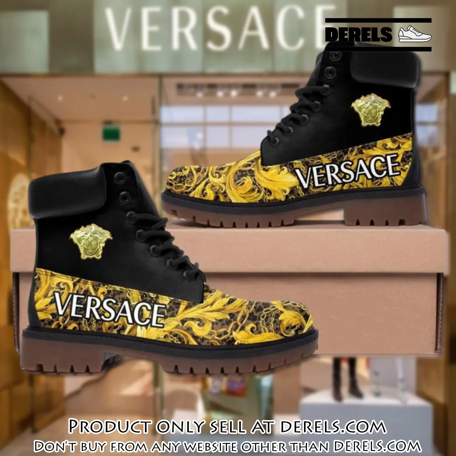 Versace medusa golden luxury brand boots premium gifts for men women dr1410998
